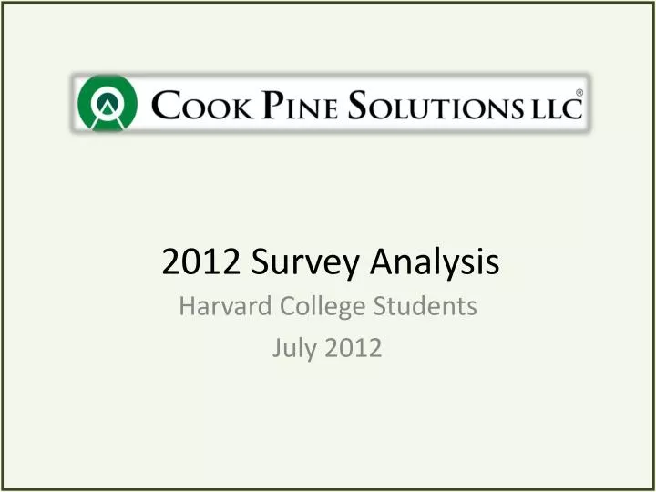 2012 survey analysis
