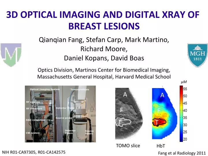 3d optical imaging and digital xray of breast lesions
