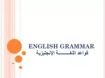 ENGLISH GRAMMAR قواعد اللغــــــــــة الإنجليزية - slide 1