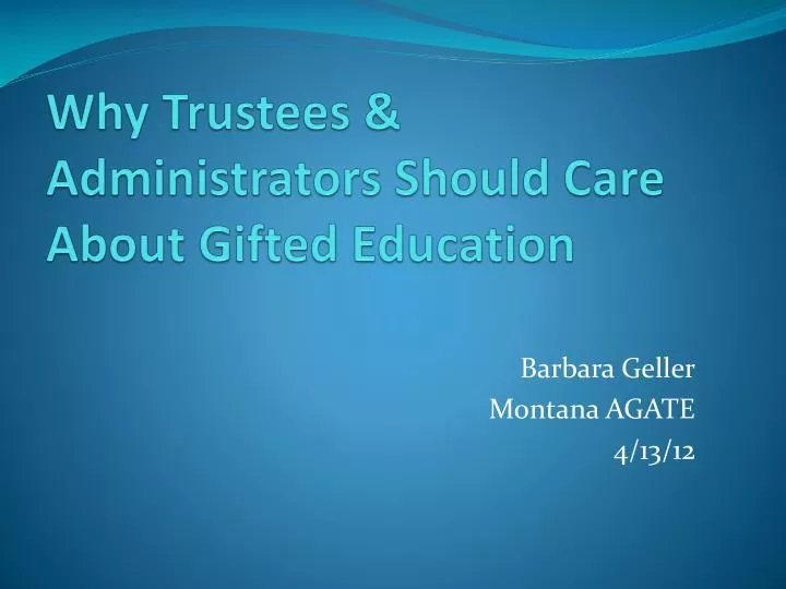 why trustees administrators should care about gifted education