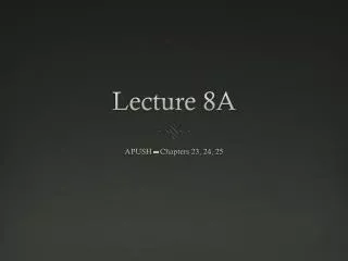 Lecture 8A