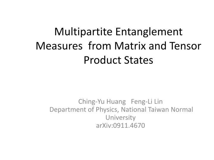 multipartite entanglement measures from matrix and tensor product states