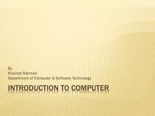 Introduction to Computer