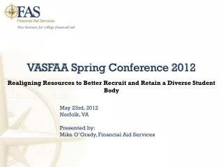 V ASFAA Spring Conference 2012