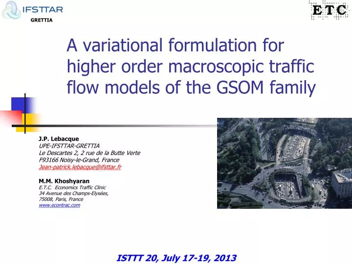 a variational formulation for higher order macroscopic traffic flow models of the gsom family