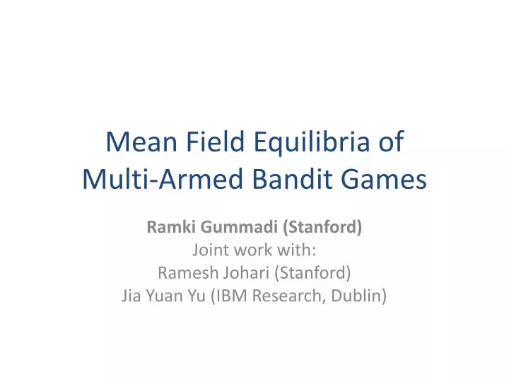 mean field equilibria of multi armed bandit games