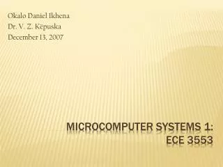 microcomputer systems 1: ECE 3553