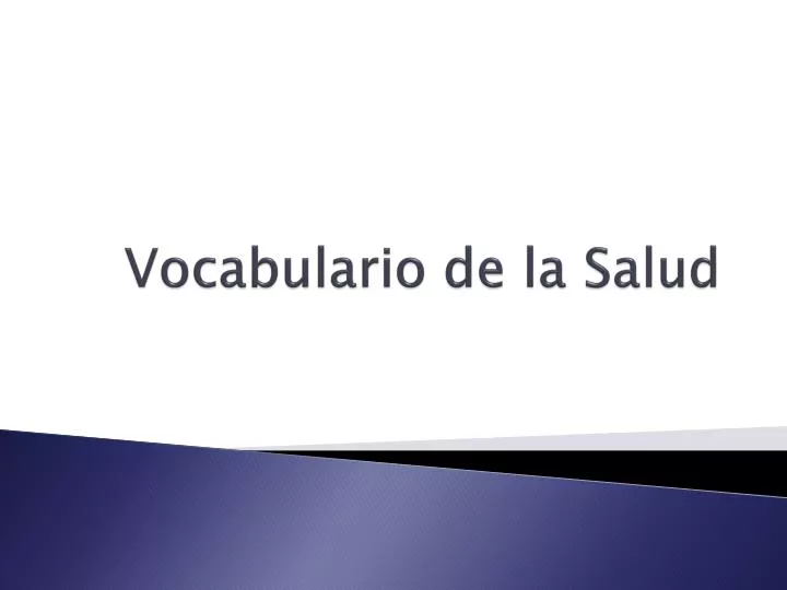 vocabulario de la salud