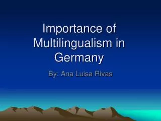 Importance of Multilingualism in Germany