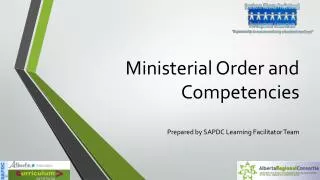 Ministerial Order and Competencies