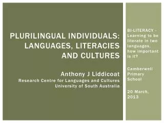 BI-LITERACY - Learning to be literate in two languages, how important is it ?