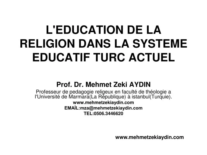 l education de la religion dans la systeme educatif turc actuel