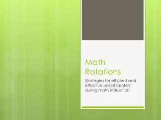 Math Rotations