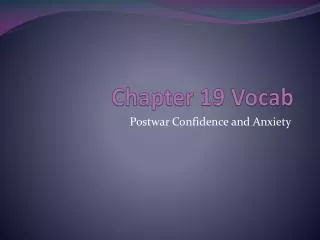 Chapter 19 Vocab