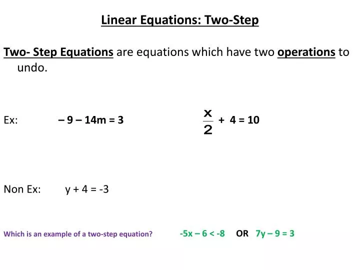 linear equations two step