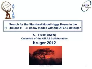 Farilla (INFN) On behalf of the ATLAS Collaboration Kruger 2012