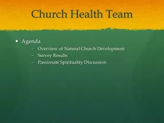 Church Health Team