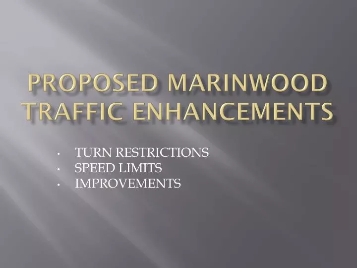 proposed marinwood traffic enhancements