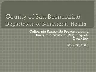 County of San Bernardino Department of Behavioral Health