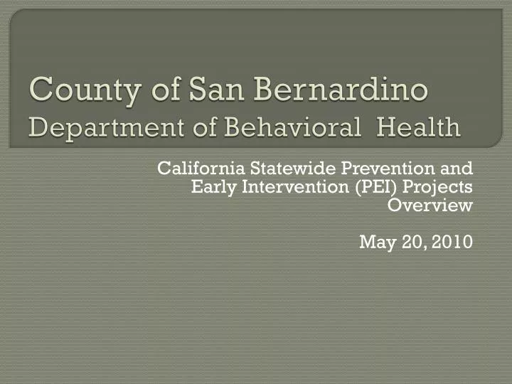 county of san bernardino department of behavioral health