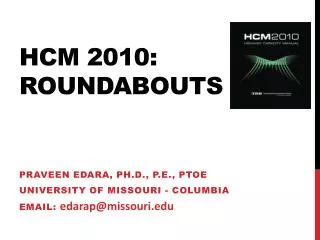 Hcm 2010: roundabouts