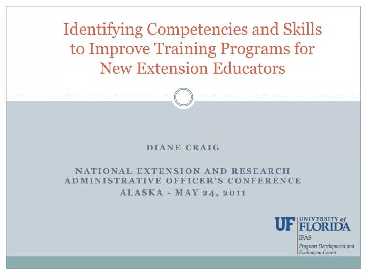 identifying competencies and skills to improve training programs for new extension educators