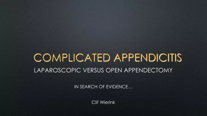 complicated appendicitis