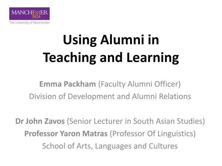 using alumni in teaching and learning