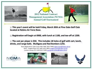 2012 National Contract Management Association (NCMA) Annual Golf Tournament