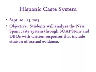 Hispanic Caste System