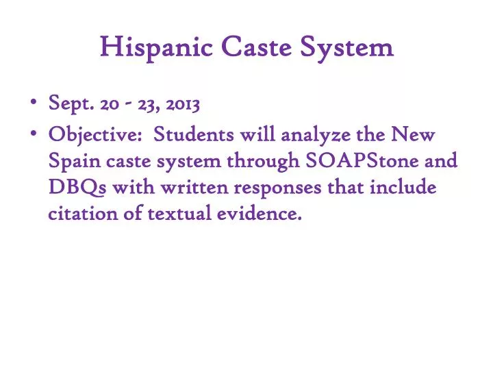 hispanic caste system