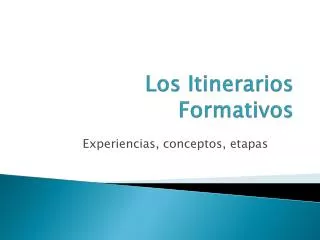 los itinerarios formativos