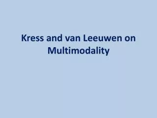 Kress and van Leeuwen on Multimodality