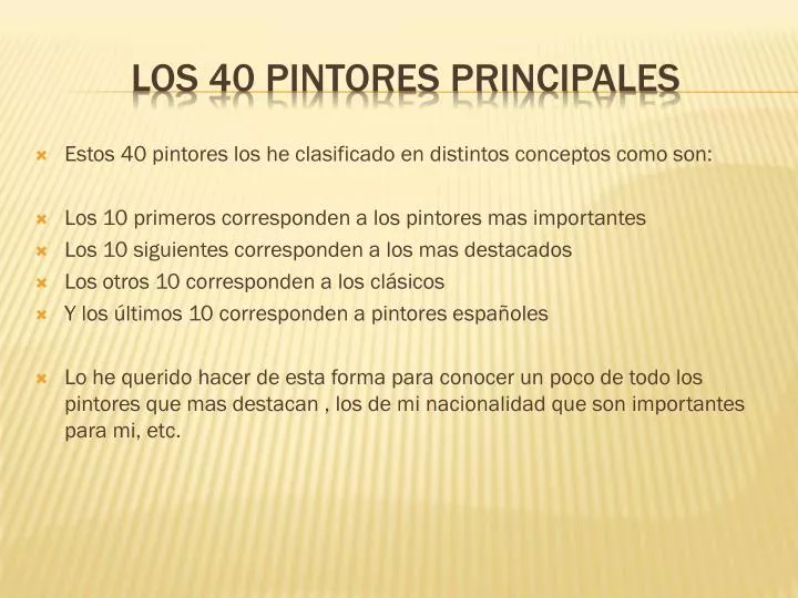 los 40 pintores principales