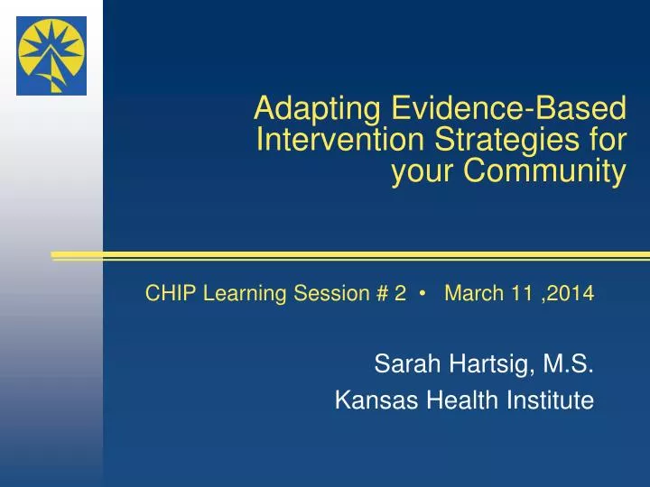adapting evidence based intervention strategies for your community