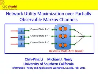 Network Utility Maximization over Partially Observable Markov Channels