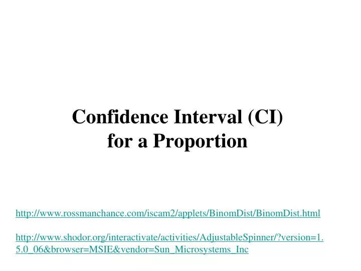 confidence interval ci for a proportion