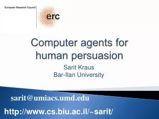 Computer agents for human persuasion