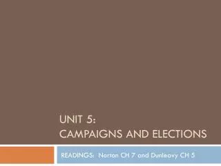 UNIT 5: Campaigns and Elections