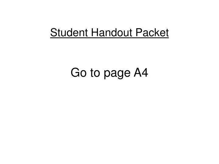 student handout packet