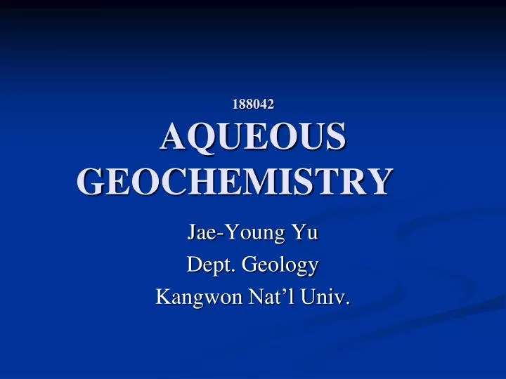188042 aqueous geochemistry
