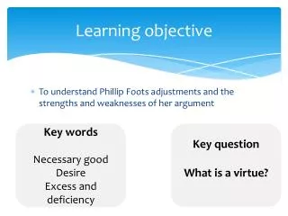 Learning objective