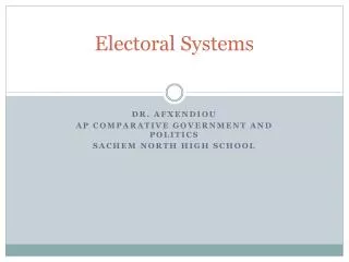 Electoral Systems