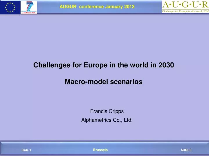 challenges for europe in the world in 2030 macro model scenarios