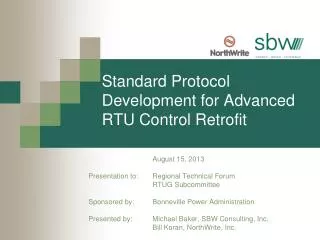 Standard Protocol Development for Advanced RTU Control Retrofit