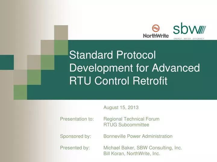 standard protocol development for advanced rtu control retrofit