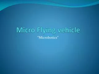Micro Flying vehicle