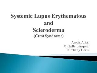 Systemic Lupus Erythematous and Scleroderma (Crest Syndrome)