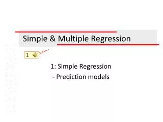 Simple &amp; Multiple Regression