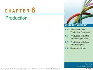 6.1 Firms and Their Production Decisions 6.2 Production with One Variable Input (Labor)